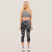 Leggings Capri Style Monochrome Graffiti urbain (Recto)