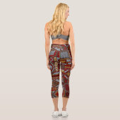 Leggings Capri Style Patchwork Impression ethnique brodée (Verso)