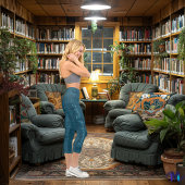 Leggings Capri Style Turquoise Texture Denim Personnaliser logo e