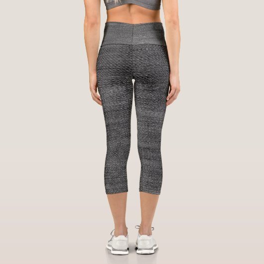Leggings Capri Style Yoga d'été Denim noir classique (Verso)