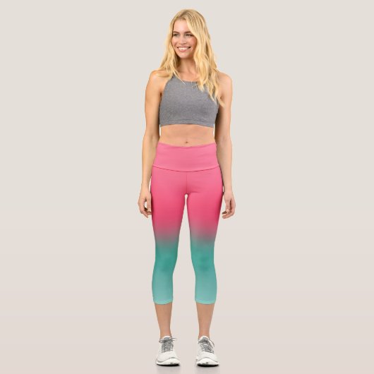 Leggings Capri StyPink et Green Ombre (Recto)