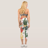 Leggings Capri Succulents, cactus : mignon motif floral. (Verso)