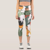 Leggings Capri Succulents, cactus : mignon motif floral. (Recto)
