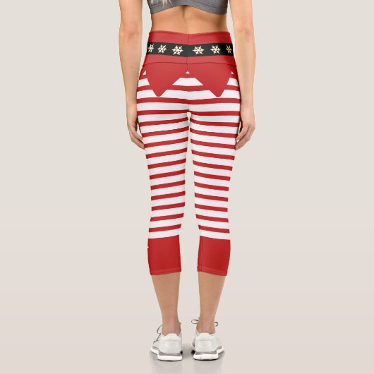 Leggings Capri Sucre de canne Père Noël Elf (Verso)