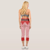Leggings Capri Sucre de canne Père Noël Elf (Verso)