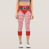 Leggings Capri Sucre de canne Père Noël Elf (Recto)