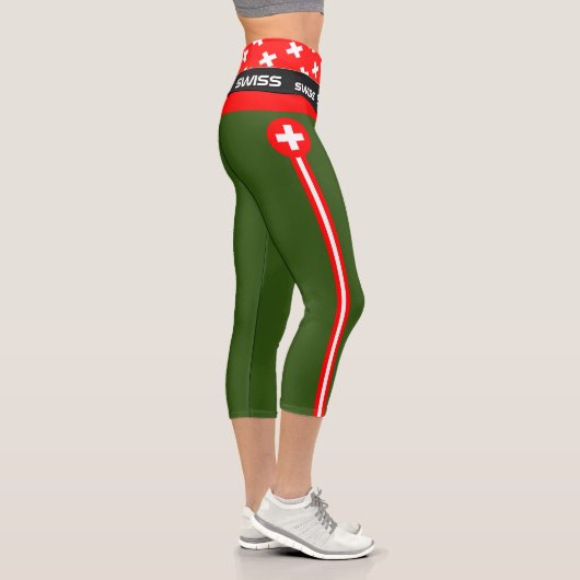 Leggings Capri Suisse & Drapeau suisse, Fitness, Sports (Droite)