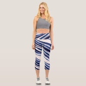 Leggings Capri Summer Navy Blue Boat Populaire Stripes Collection (Recto)