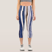 Leggings Capri Summer Navy Blue Trendy Boat Stripes Collection (Recto)