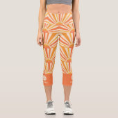 Leggings Capri Sunburst Cool Retro les années 70 Custom Picklebal (Recto)