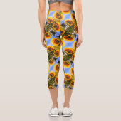 Leggings Capri Sunflower In Sunshine Motif d'art Abstrait (Verso)