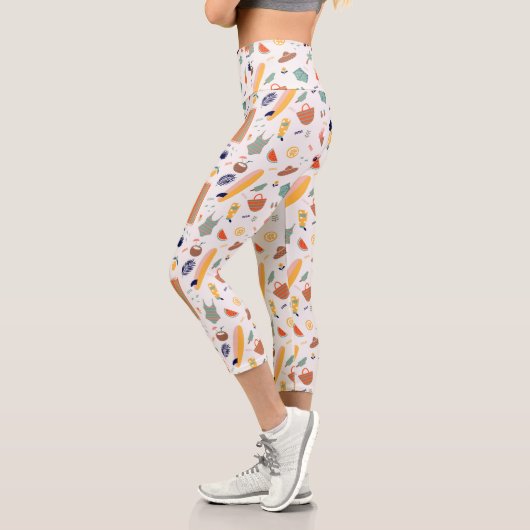 Leggings Capri Sunny Beach Fun Motif (Gauche)