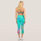 Leggings Capri Super Abstrait Rainbow Liquid Swirl (Verso)