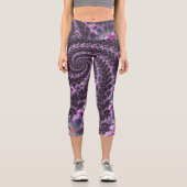 Leggings Capri Super Trippy Funky Psychedelic Spiral Fractal Art (Recto)