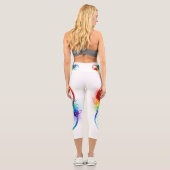 Leggings Capri Symbole d'infini avec plume arc-en-ciel (Verso)