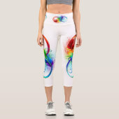 Leggings Capri Symbole d'infini avec plume arc-en-ciel (Recto)