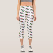Leggings Capri Symbole d'infini avec Rose arc-en-ciel (Recto)