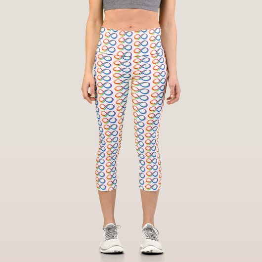 Leggings Capri Symbole d'infinité arc-en-ciel stratifié (Recto)