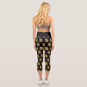 Leggings Capri SYMBOLE Dollar Noir & Or YOGA (Verso)