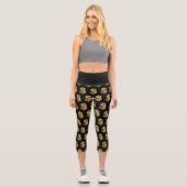 Leggings Capri SYMBOLE Dollar Noir & Or YOGA (Recto)