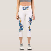 Leggings Capri Symbole infini de papillons Morpho bleus (Recto)