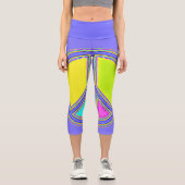 Leggings Capri Symbole PAIX avec des couleurs remplies (Recto)