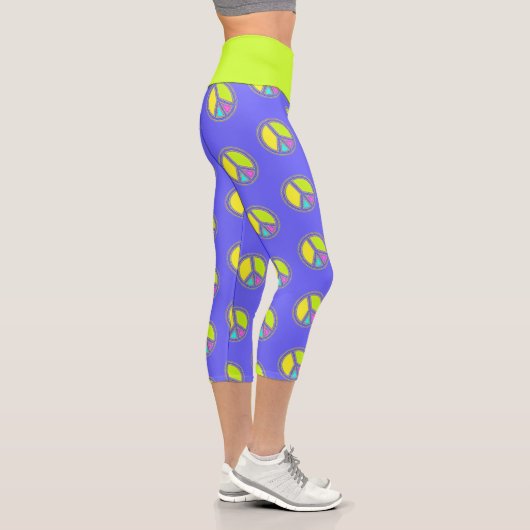 Leggings Capri Symbole PAIX avec des couleurs remplies (Droite)