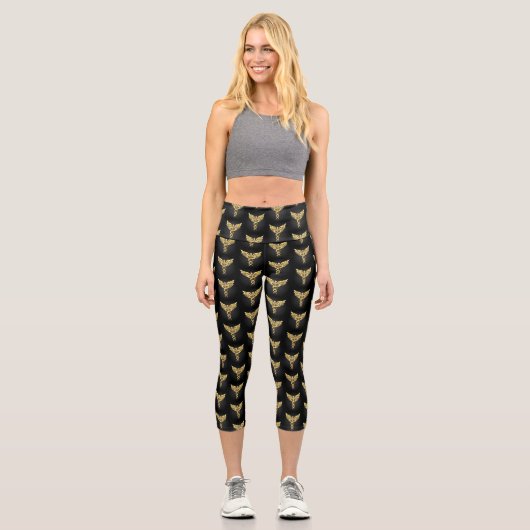 Leggings Capri Symbole Polygonal Or Caduceus (Recto)