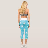 Leggings Capri Symbole Yin Yang - conception de tatouage solide 2 (Verso)