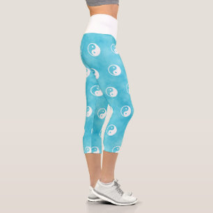 Leggings Capri Symbole Yin Yang - conception de tatouage solide 2