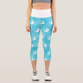 Leggings Capri Symbole Yin Yang - conception de tatouage solide 2 (Recto)