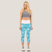 Leggings Capri Symbole Yin Yang - conception de tatouage solide 2 (Recto)