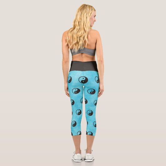 Leggings Capri Symbole Yin Yang - tatouage solide (Verso)