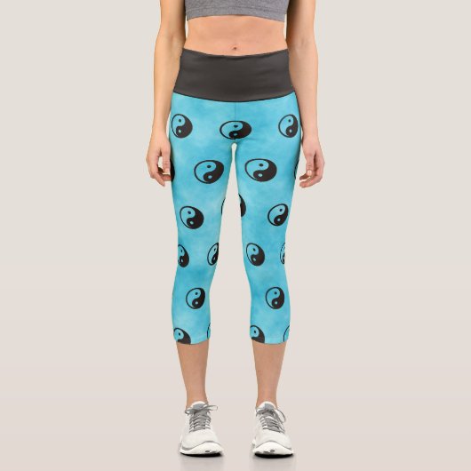 Leggings Capri Symbole Yin Yang - tatouage solide (Recto)