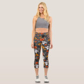 Leggings Capri Symboles Halloween colorés motif (Recto)