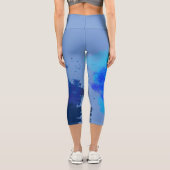 Leggings Capri Tableau abstrait bleu (Verso)