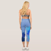 Leggings Capri Tableau abstrait bleu (Verso)