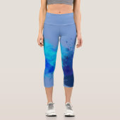 Leggings Capri Tableau abstrait bleu (Recto)
