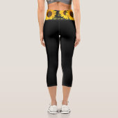 Leggings Capri Taille de tournesol sur la jambe de Capri noir (Verso)