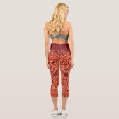 Leggings Capri taille haute/Tribal/Pêche (Verso)