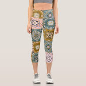 Leggings Capri Talavera Indian : Patchwork, Ethnic Mosaic. (Recto)