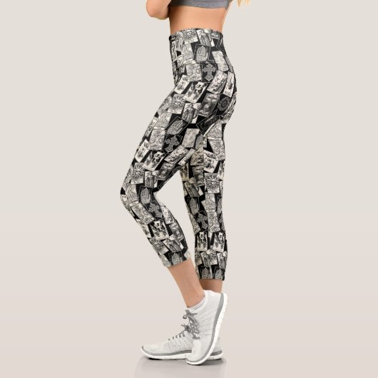 Leggings Capri Tarot Card Gothique Witchcraft Goth Fortune Teller (Gauche)