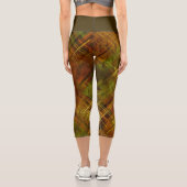 Leggings Capri Tartan Brown Vert Check Olive Wistband (Verso)
