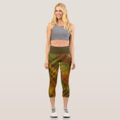 Leggings Capri Tartan Brown Vert Check Olive Wistband (Recto)