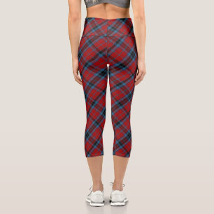 Leggings Capri Tartan MacTavish rouge et bleu plaid