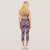 Leggings Capri Tartan mauve, or et bleu (Verso)