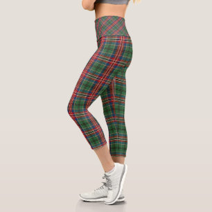 Leggings Capri Tartan Plaid Rouge Vert Bleu