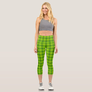 Leggings Capri Tartan rouge vert À damiers Motif plaid-55788
