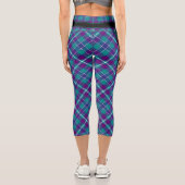 Leggings Capri Tartan vert de mer, violet et bleu (Verso)