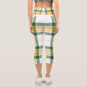 Leggings Capri Tartan vert et jaune Capris haut taille (Verso)